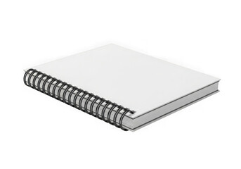 Blank spiral notebook open with white cover realistic 3d render isolated isolated on transparent background
