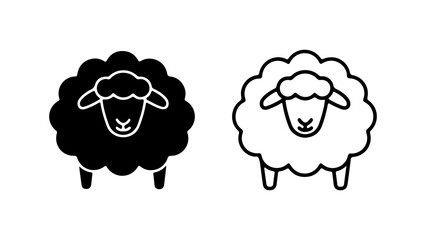 Sheep icon set with transparent background