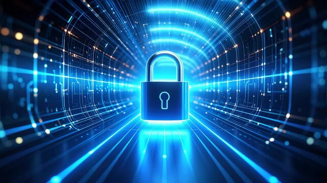 Digital bitcoin coin glowing with futuristic blue light representing cryptocurrency and blockchain financial technology - Powered by Adobe