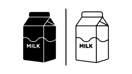 Milk carton icons with transparent background