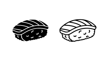 Sushi rolls outline with transparent background