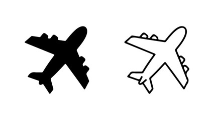 Airplane outline and silhouette with transparent background