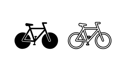 Bicycle icon set with transparent background
