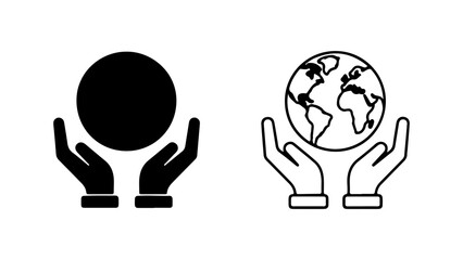 Hands holding earth globe with transparent background