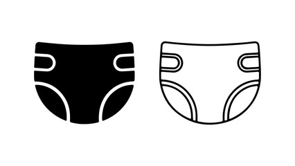 Baby diaper outline with transparent background