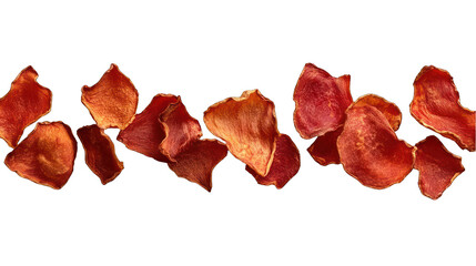 Crispy vegetable chip healthy snack isolated on transparent background