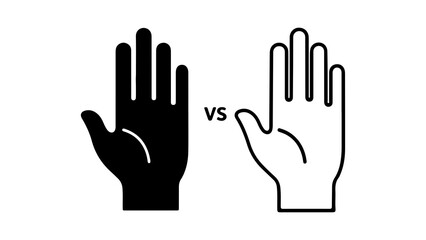 Hands facing each other with transparent background