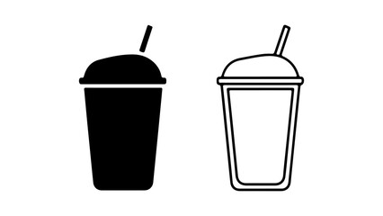 Drink cups with straws with transparent background