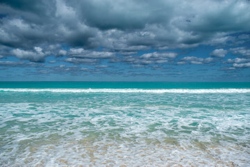 Waves and Clouds Over the Caribbean Sea