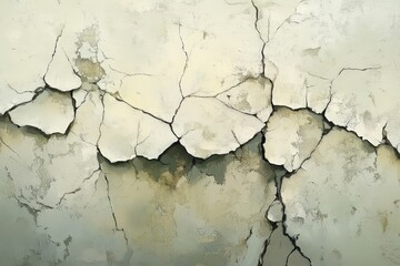 Obraz premium A textured image of a weathered wall, showing extensive cracks and peeling paint, evoking a sense of age and decay.
