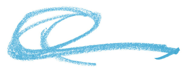 Light blue colored pencil drawing isolated on transparent background
