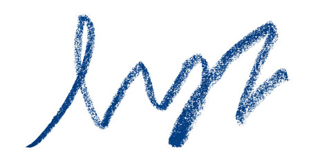 Blue colored pencil drawing isolated on transparent background