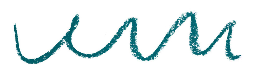 Green colored pencil drawing isolated on transparent background