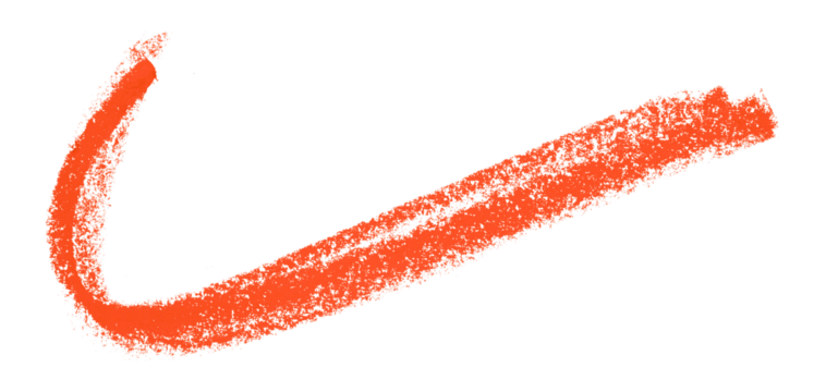 Red colored pencil drawing isolated on transparent background