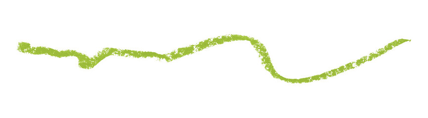 Green colored pencil drawing isolated on transparent background