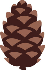 Brown pine cone isolated natural organic autumn forest element vector
