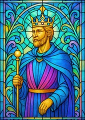 Fototapeta premium Regal stained glass art.