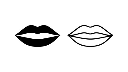 Open lips icon with transparent background