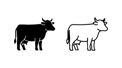 Cow icons with transparent background