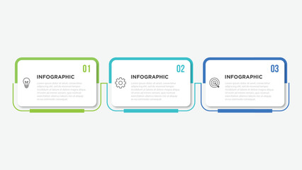 Presentation business infographic template with 3 options. Vector illustration.