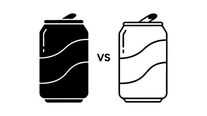 Soda cans comparison with transparent background