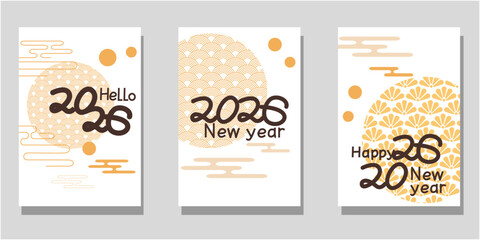 2026 happy new year illustration. Set of frame for 2026 new year celebration. Vector illustration.
