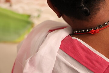 back of iyer or the priest performing the pooja in idian Hindu tradition