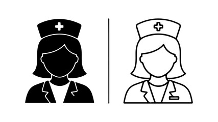 Nurse icon set with transparent background