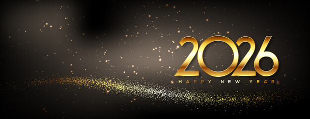 Happy New Year 2026 Greeting Card