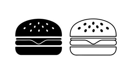 Burger icons with outline and solid fill