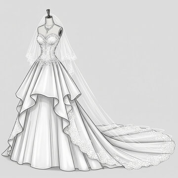 Wedding Dress Sketches Images  Browse 34,819 Stock Photos, Vectors, and  Video | Adobe Stock