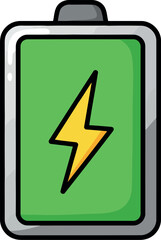 Fully charged battery icon vector energy power symbol vector