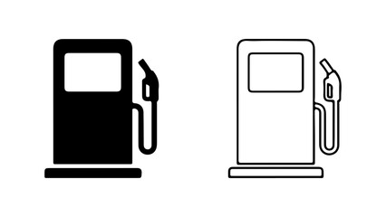 Gas pump icon with transparent background