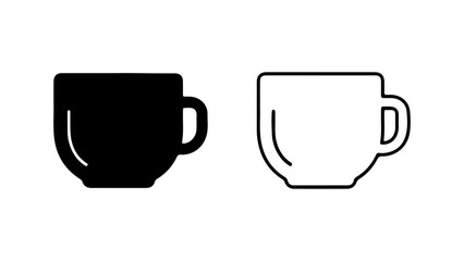 Coffee cup outline with transparent background