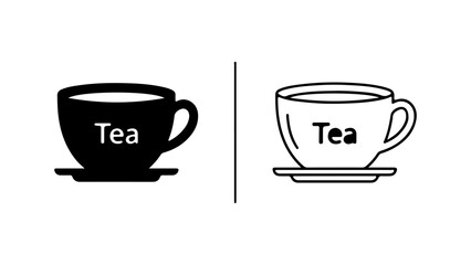 Tea cup icons with transparent background