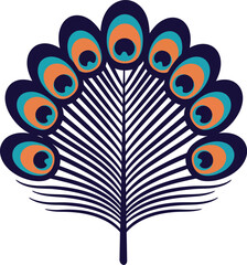 Vibrant peacock feather pattern isolated vector