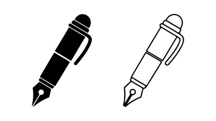 Fountain pen icon with transparent background