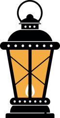 Vintage lantern isolated warm glow light object vector
