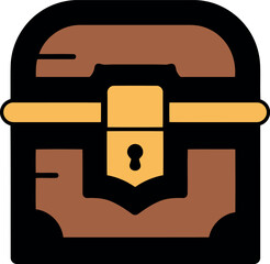 Antique treasure chest icon unlock mystery riches gold adventure vector