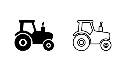 Tractor icon set with transparent background