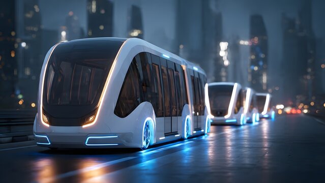 Futuristic transportation network with self-driving pods