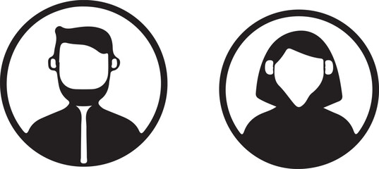 Man and woman avatar profile user icon silhouette	