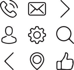 Mega set of icons in trendy line style. Business, ecommerce, finance, accounting. Big set Icons collection. Vector illustration