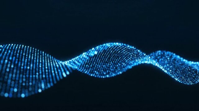 D05 Futuristic Glowing Particle Wave Seamless Loop in 4K
