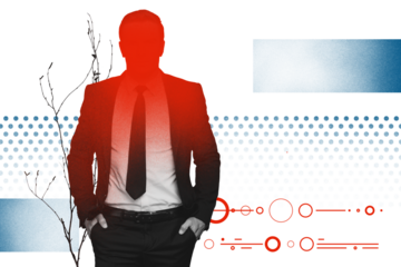 Creative picture collage standing businessman pocket hands incognito headless migraine pain exhausting overworked stressed employee