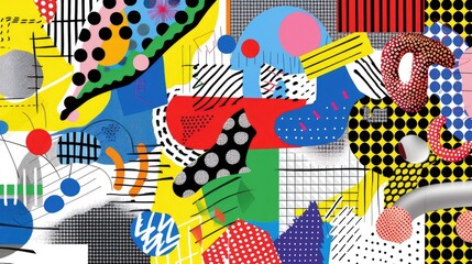 Vibrant Abstract Geometric Art with Bold Patterns and Colors for Creative Projects and Modern Designs