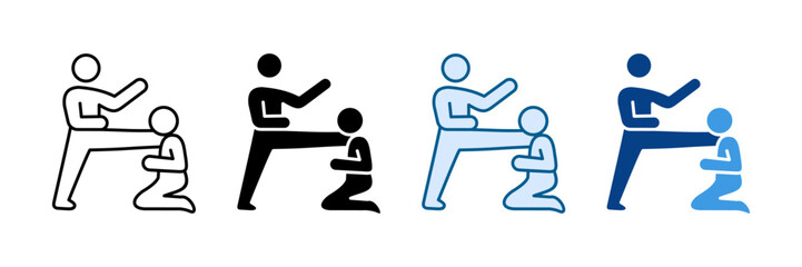 Downward Strike Icon Set Multiple Style Collection