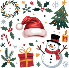 Christmas Santa Vector Design, Merry Christmas Santa Claus Vector, Cute Santa Christmas Vector Illustration, Funny Santa Claus Vector Art, Vintage Retro Santa Christmas Vector