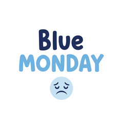Expressing Winter Blues Themed Around the New Year Blues Monday With a Sad Emoji Symbolizing January Depression and Discomfort