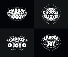 Typographic t-shirt design with some variants of motivational quotes